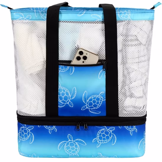 クーラー付きビーチバッグ、取り外し不可能な断熱クーラー付きトート、タオル用ポケット Cibaabo